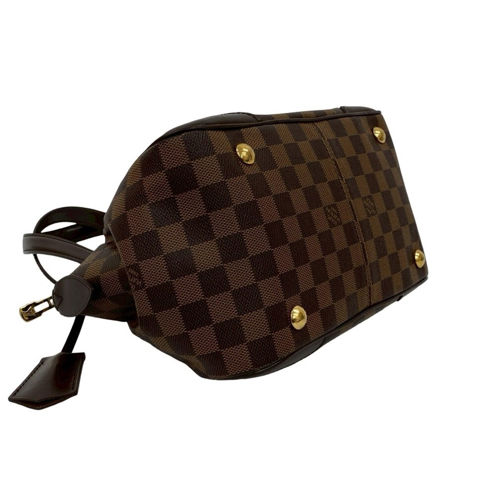 LOUIS VUITTON Authentic Brown Damier Leather Tote Bag - Picture 6 of 8